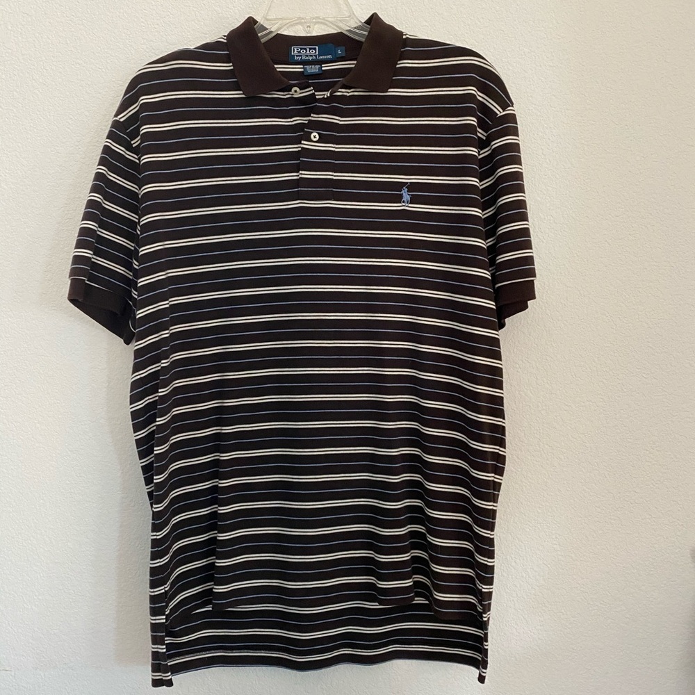 Polo Ralph Lauren Brown Striped Polo Shirt